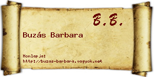 Buzás Barbara névjegykártya