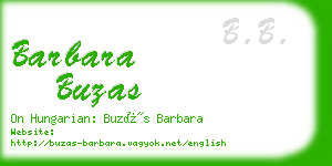 barbara buzas business card